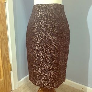 Worthington Gold And Black Pencil Skirt